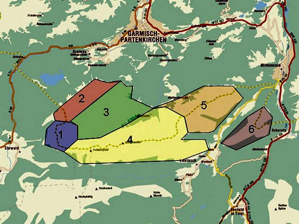 Overview Map of Wettersteingebirge