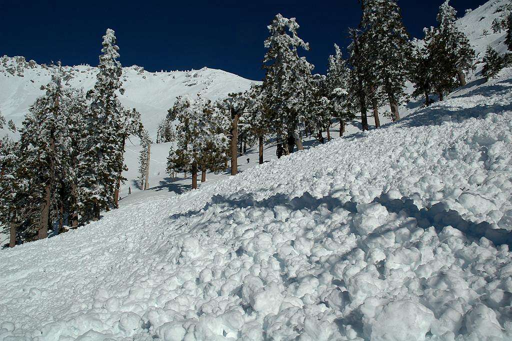 Large wet snow avalanche on Mt. Baldy