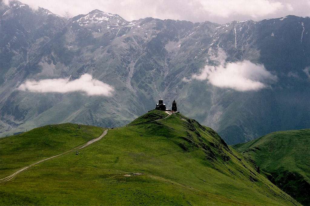 Gergeti Church on route to Kazbek
