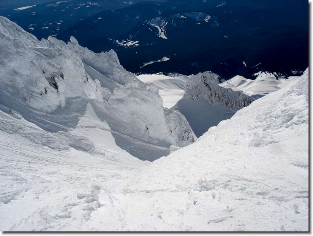 View of Leuthold Couloir from Cathedral Ridge