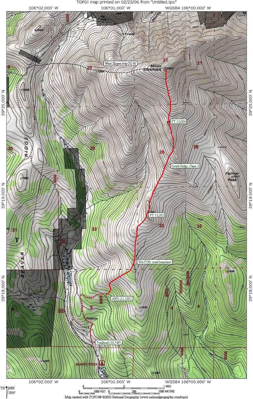 South Ridge Route Map