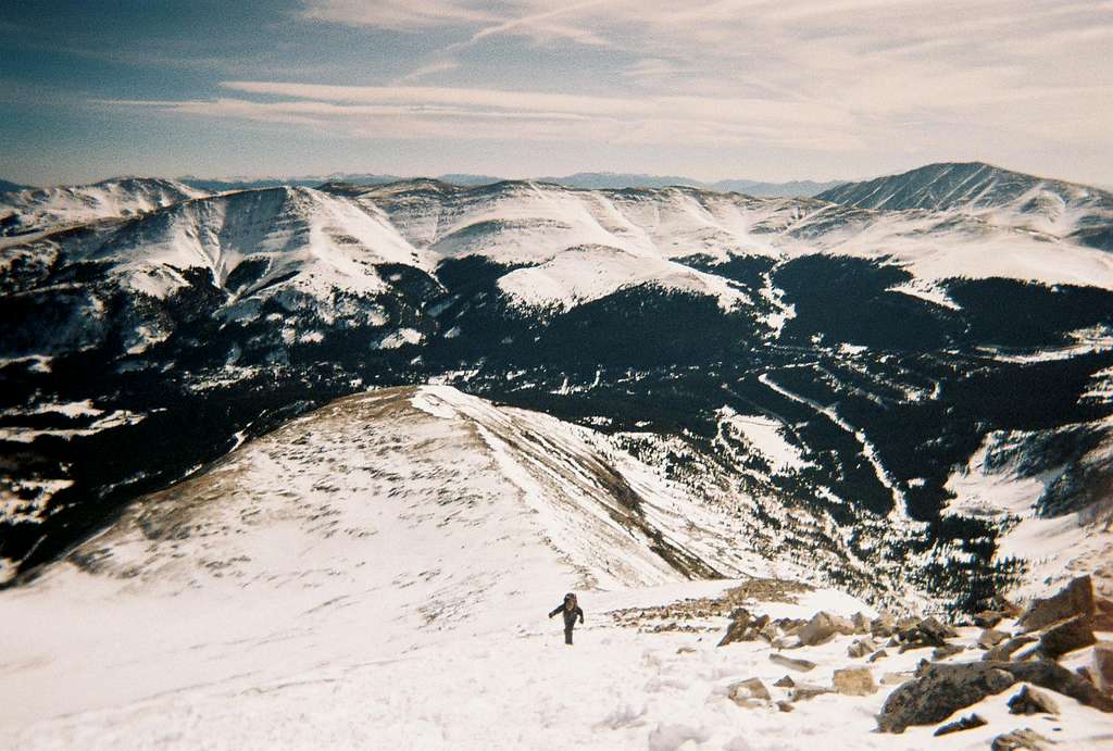 Jeff coming up the ridge