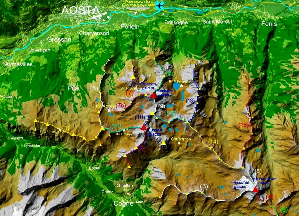 Monte Emilius Group map