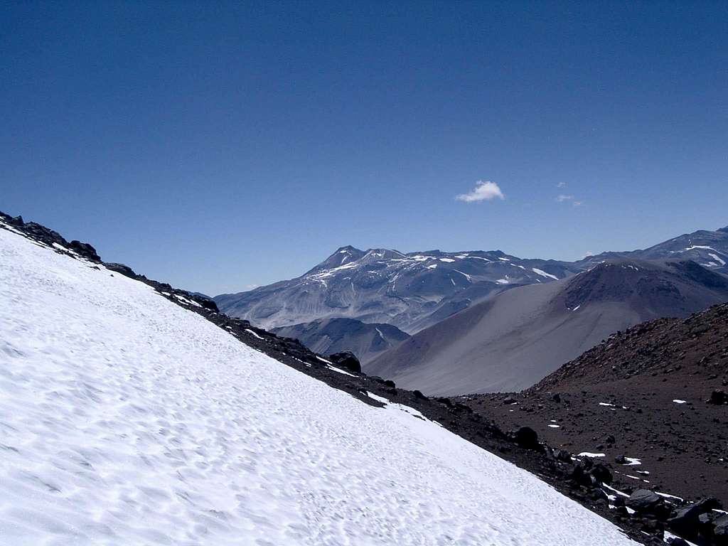Climbing the second snowfield