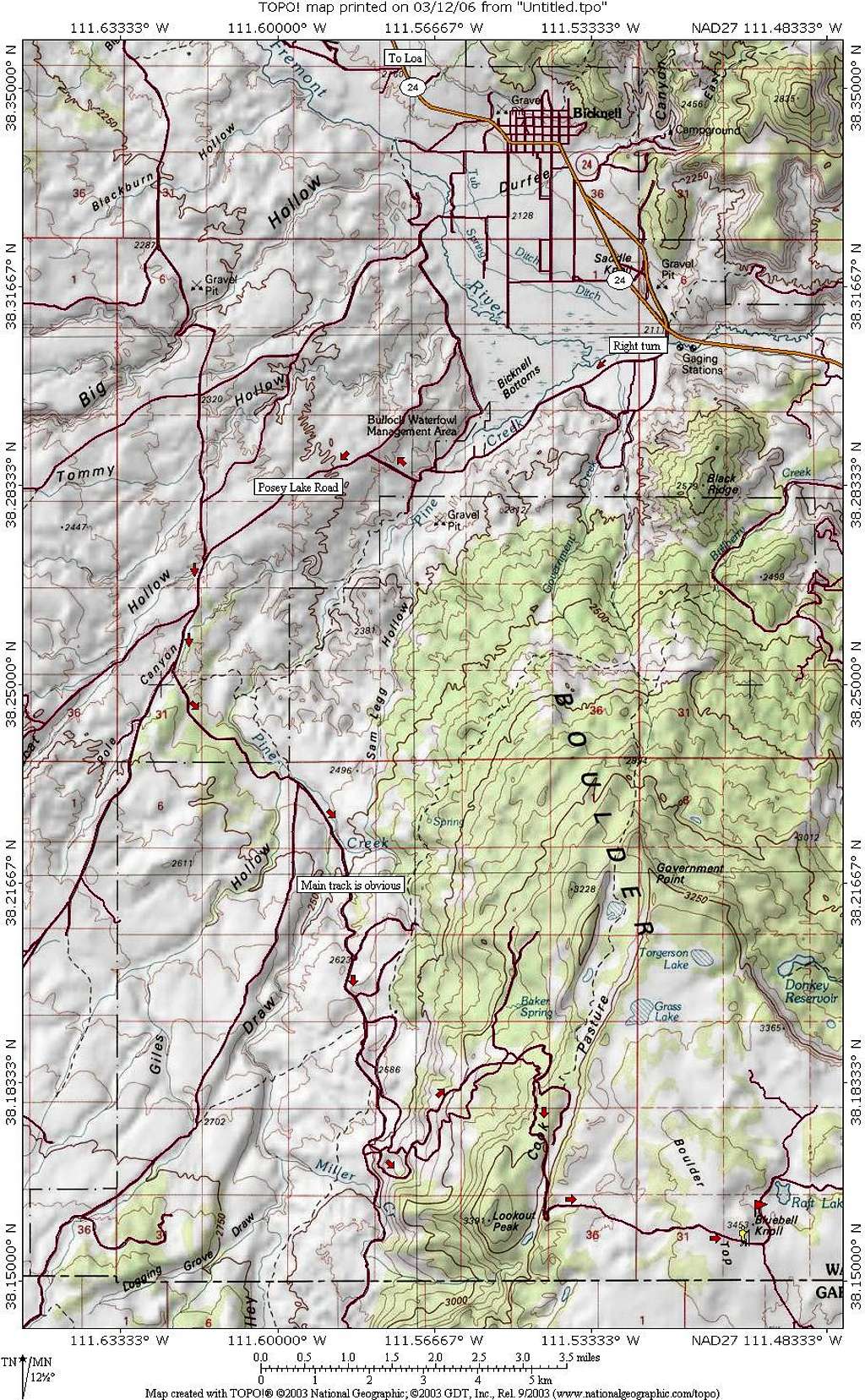 Bluebell Knoll area map