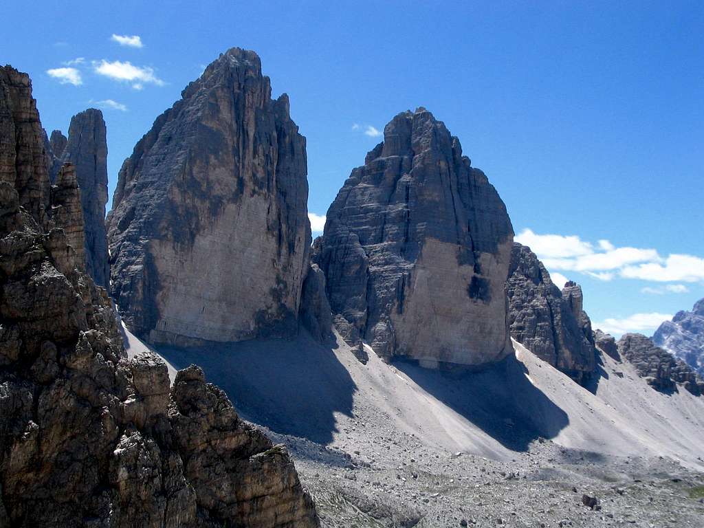 Two of Tre Cime seen from place between two galeries.7/2005