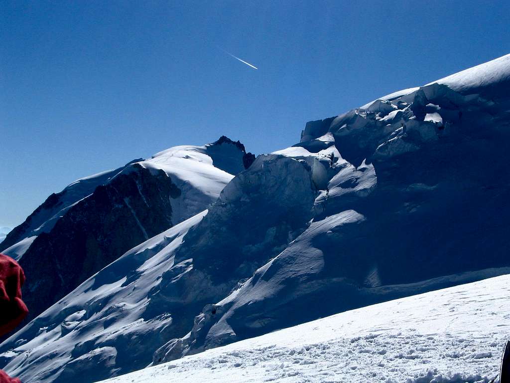 Mont Blanc du Tacul and glacier seen from Aig. du Gouter.7/2005