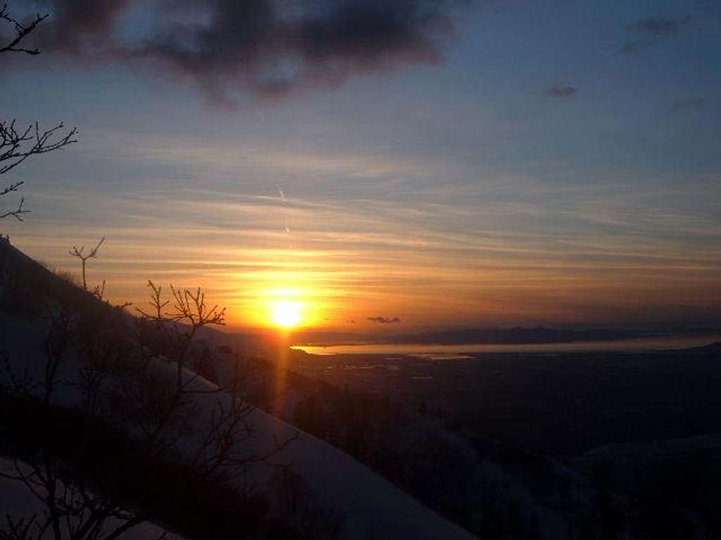 Sunset coming down from Grandeur Peak