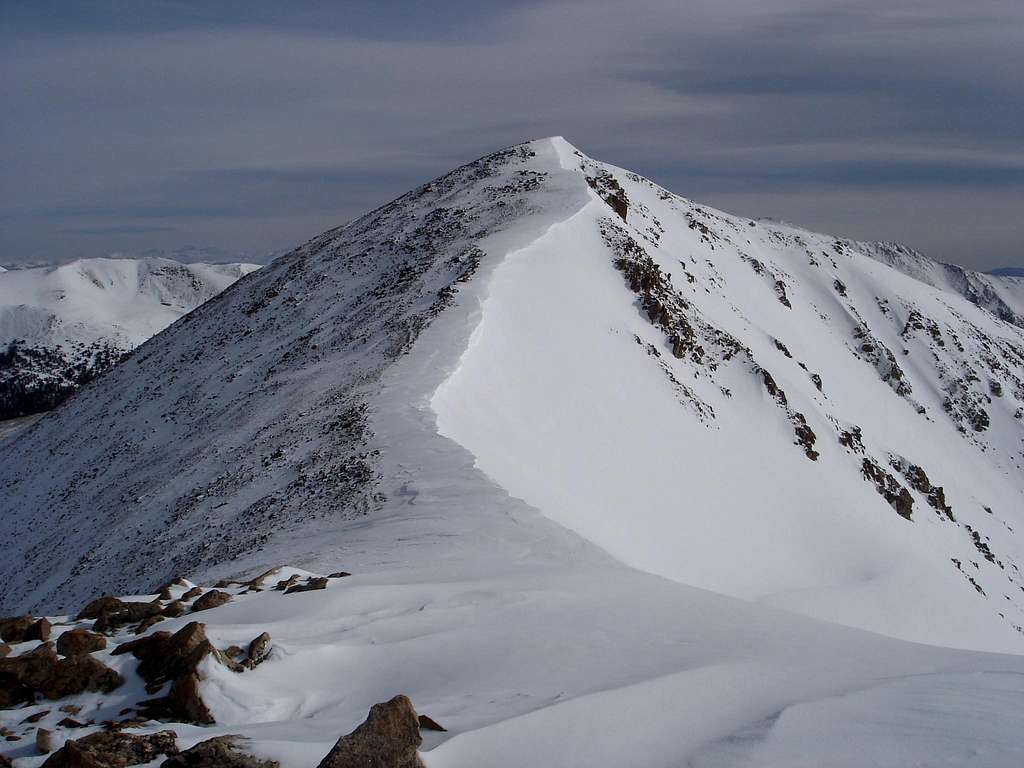 Late March conditions of the Mt. Sniktau ridge