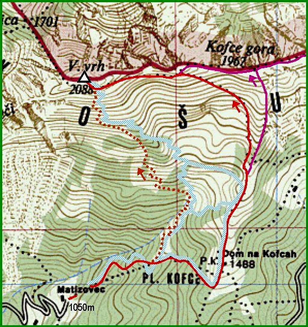 The map of Veliki vrh