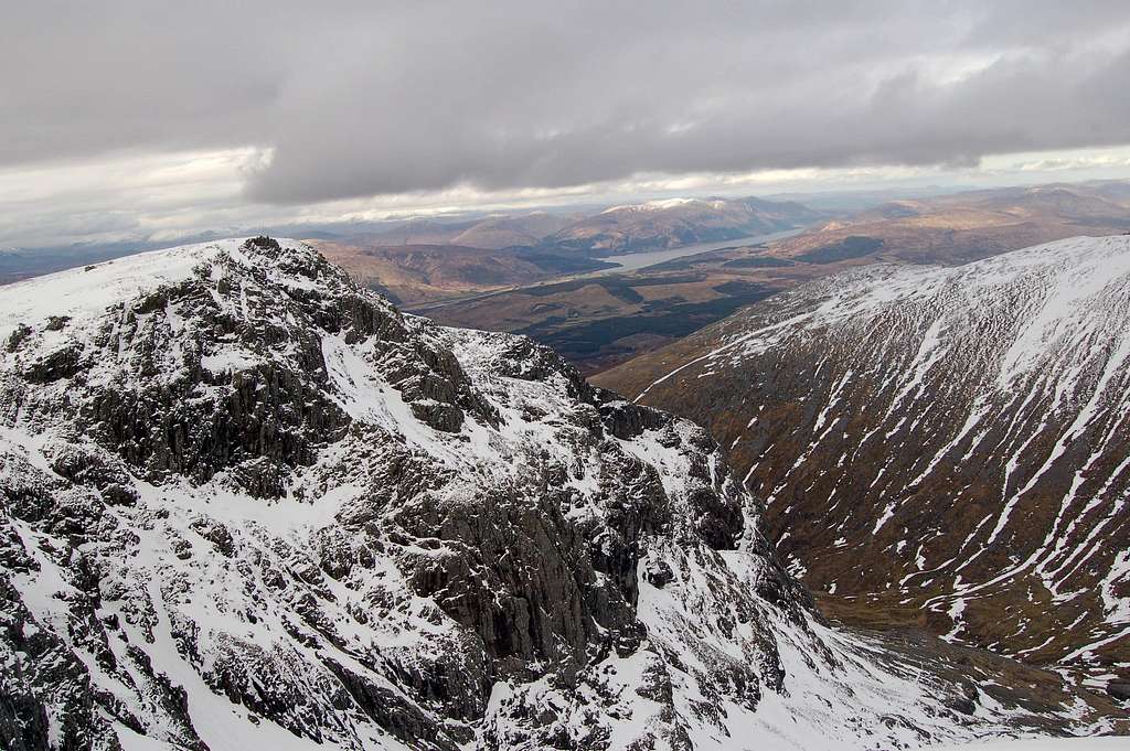 View North from above No. 3 Buttress, Ben Nevis