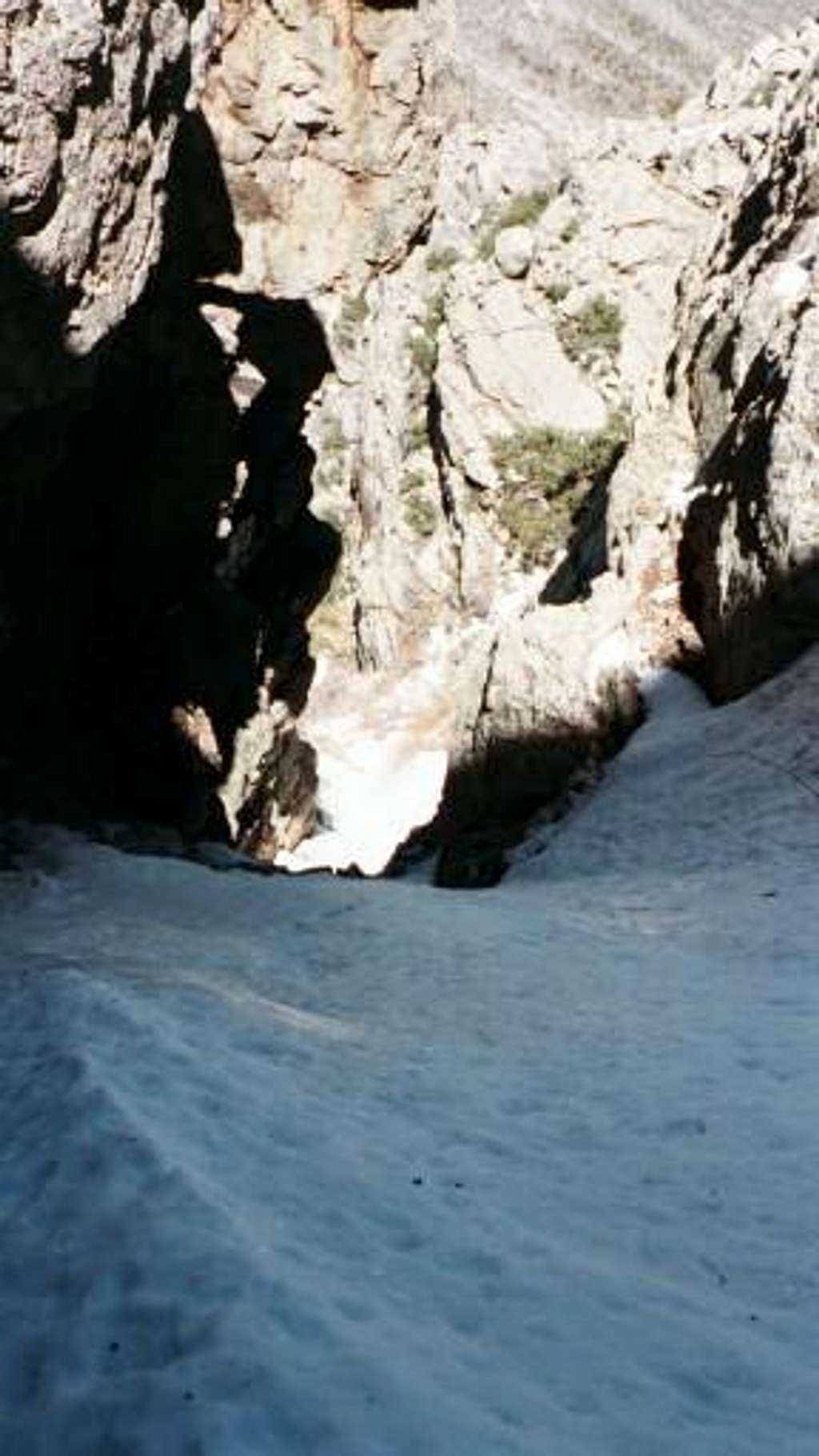 The snow filled Scree Chute