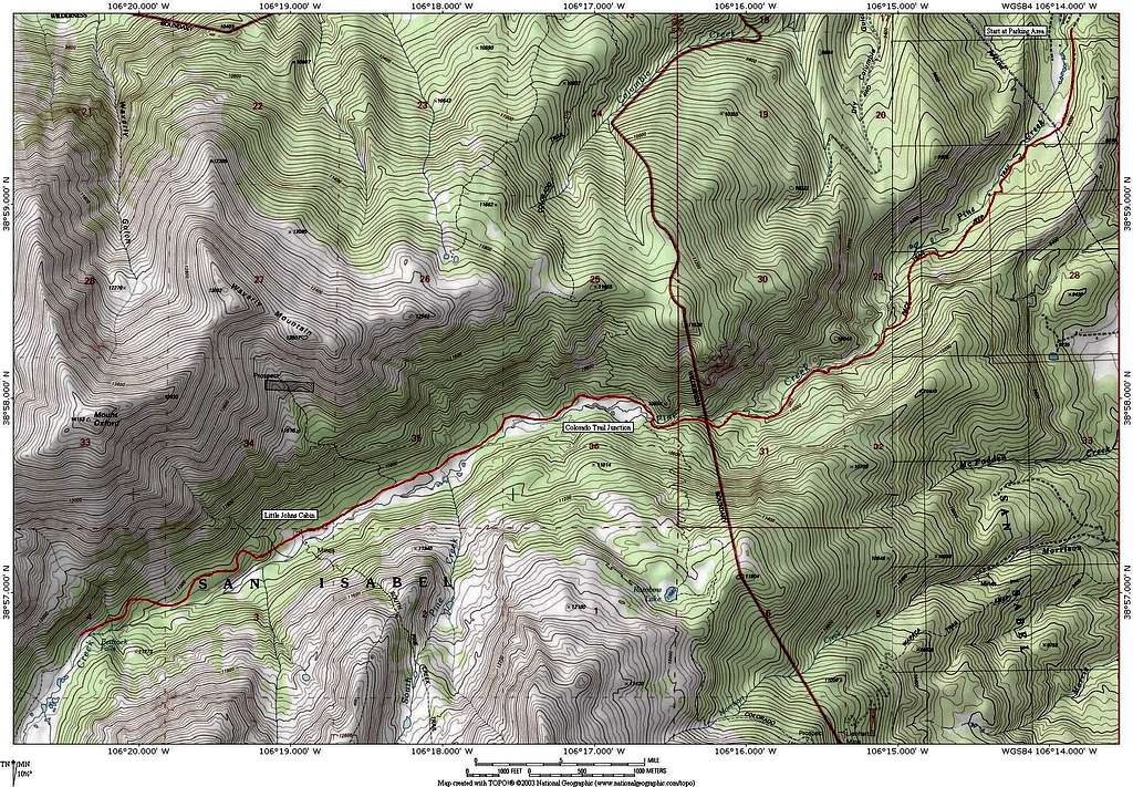 Pine Creek Approach Trail Map