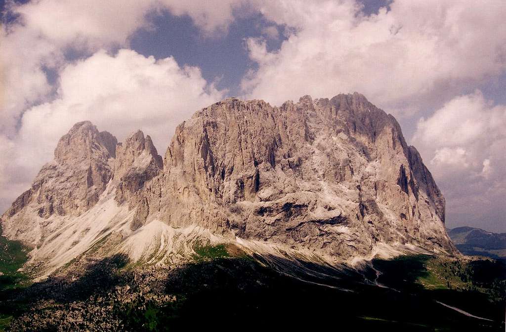Sassolungo Group viewed from the Sella Group