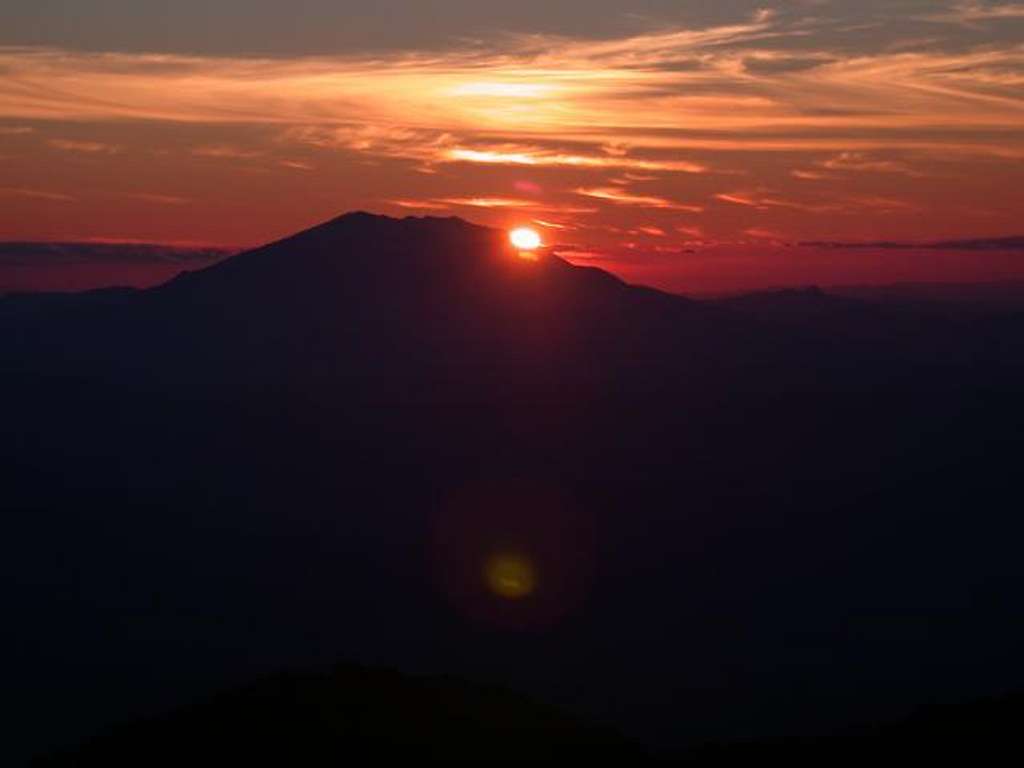 Sunset behind Mt. Saint...