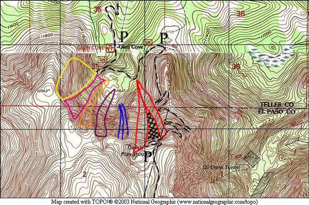 TOPO! Map of Pikes Peak Skiing