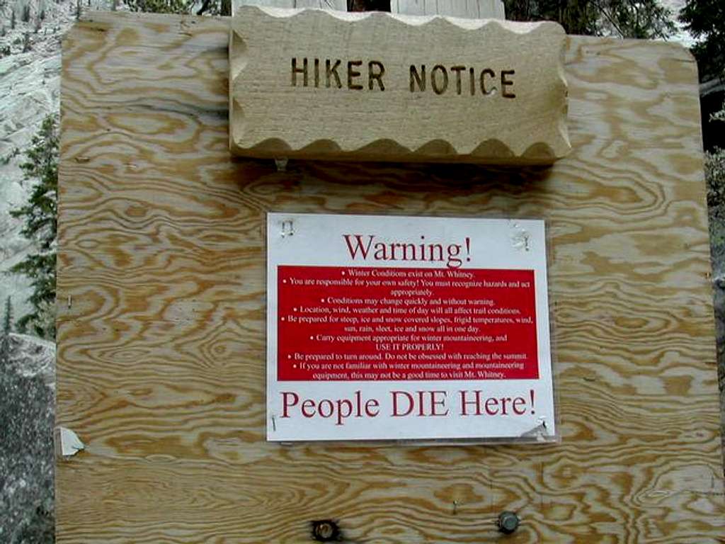 Sign at the Whitney Portal
