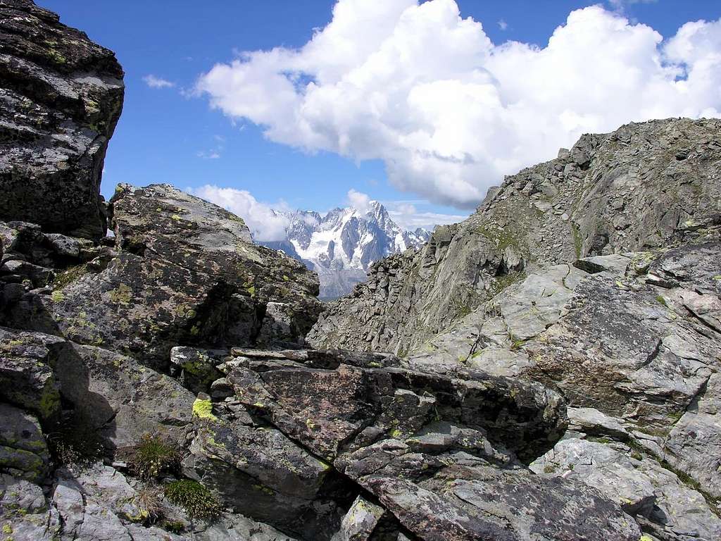 Les Grandes Jorasses <i>(4208 m)</i> seen from the vicinity of Becca Pouignenta