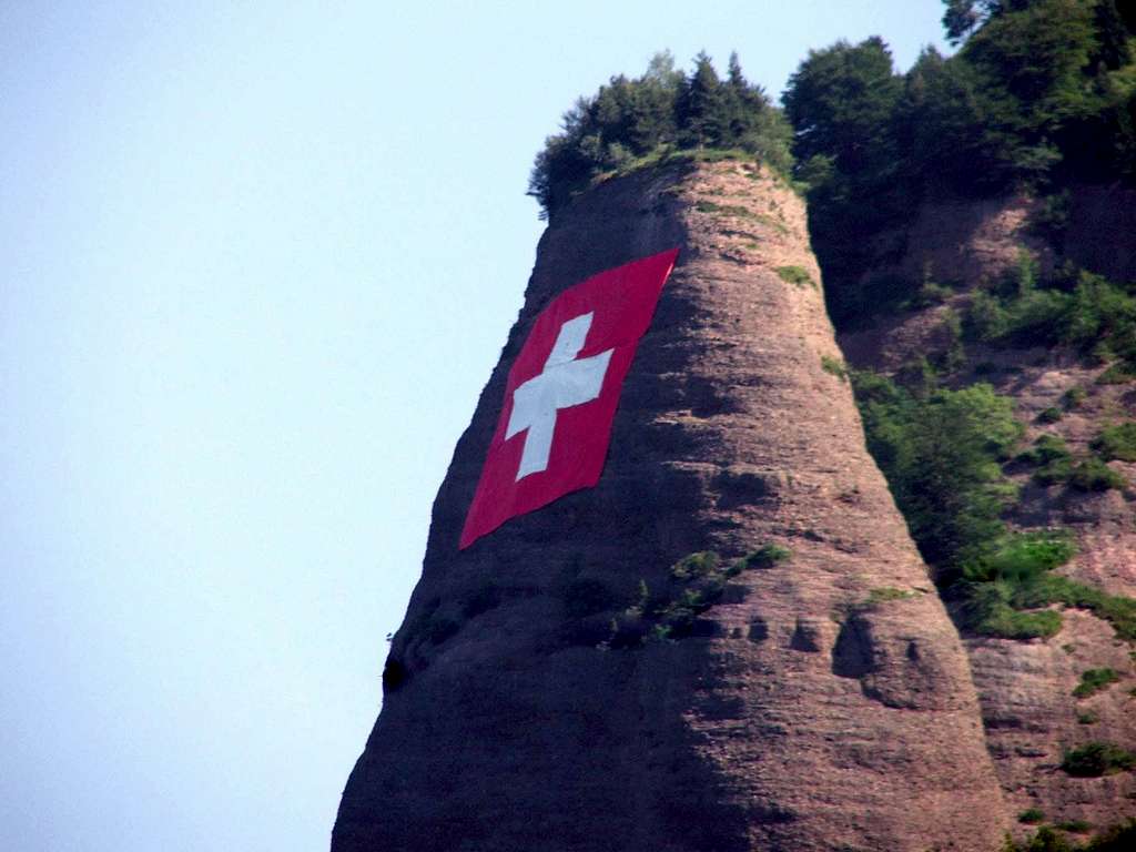 Swiss Flag on Rigi
