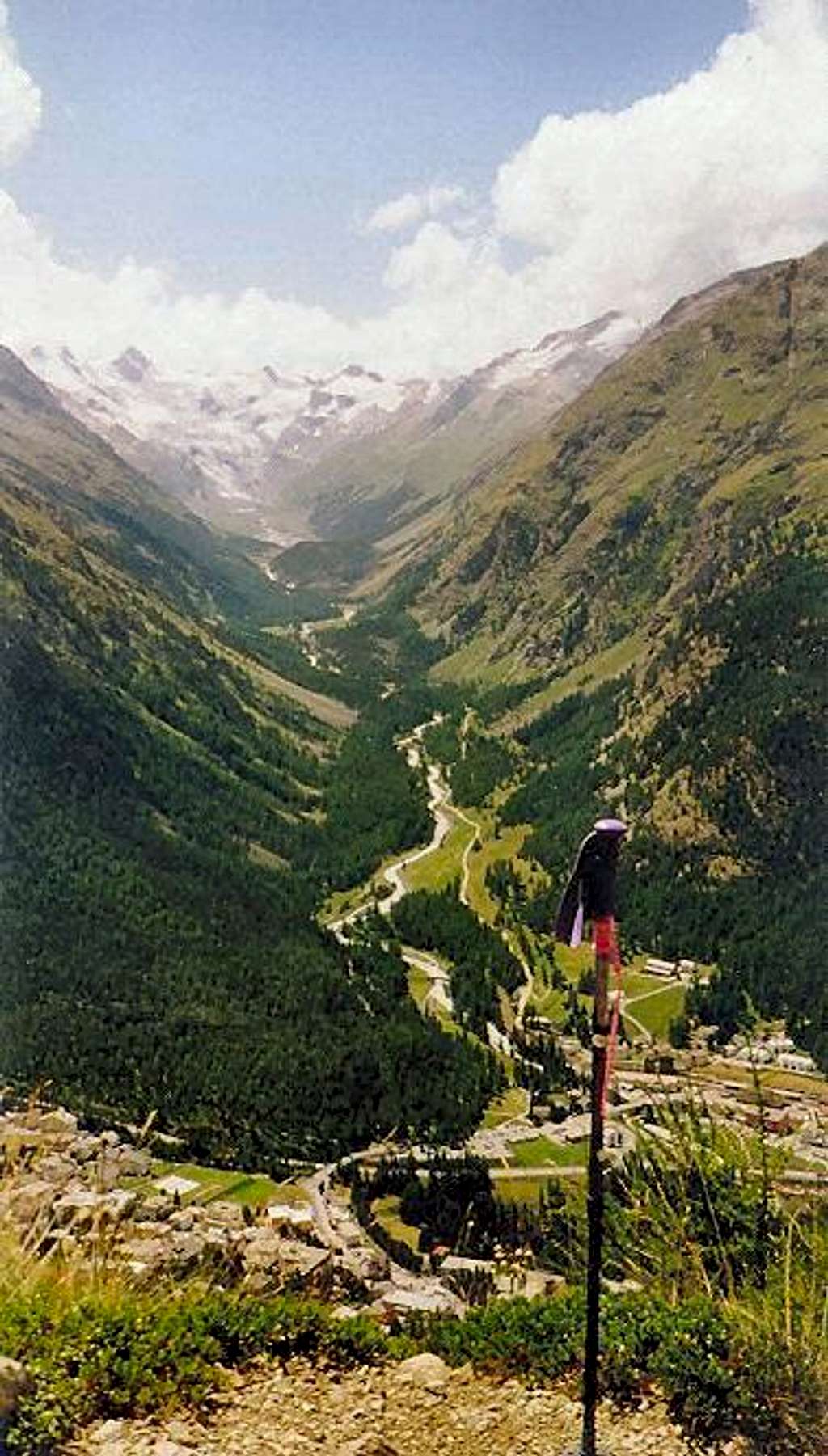 Above Pontresina looking up the Val Roseg with the peak to the left