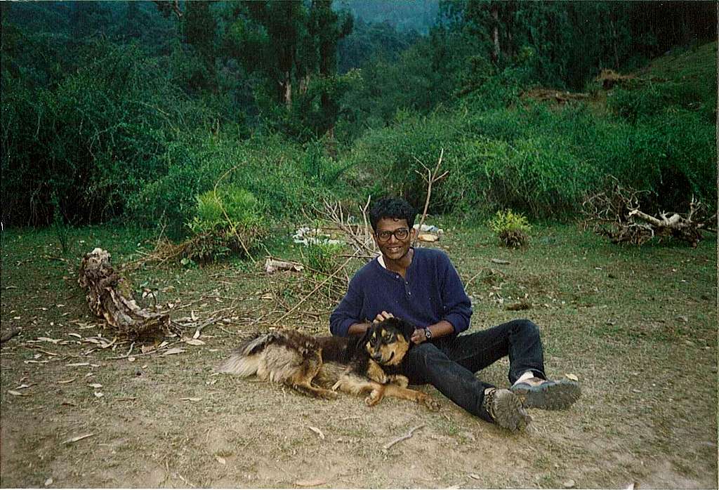 Saji, with a mountain dog