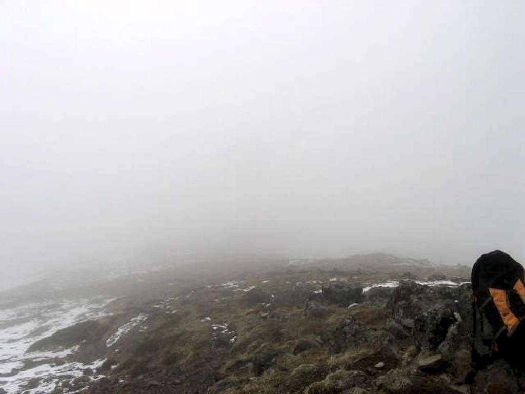 Fogged in at summit in May
