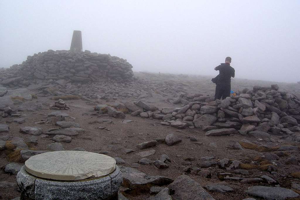 The summit cairns.