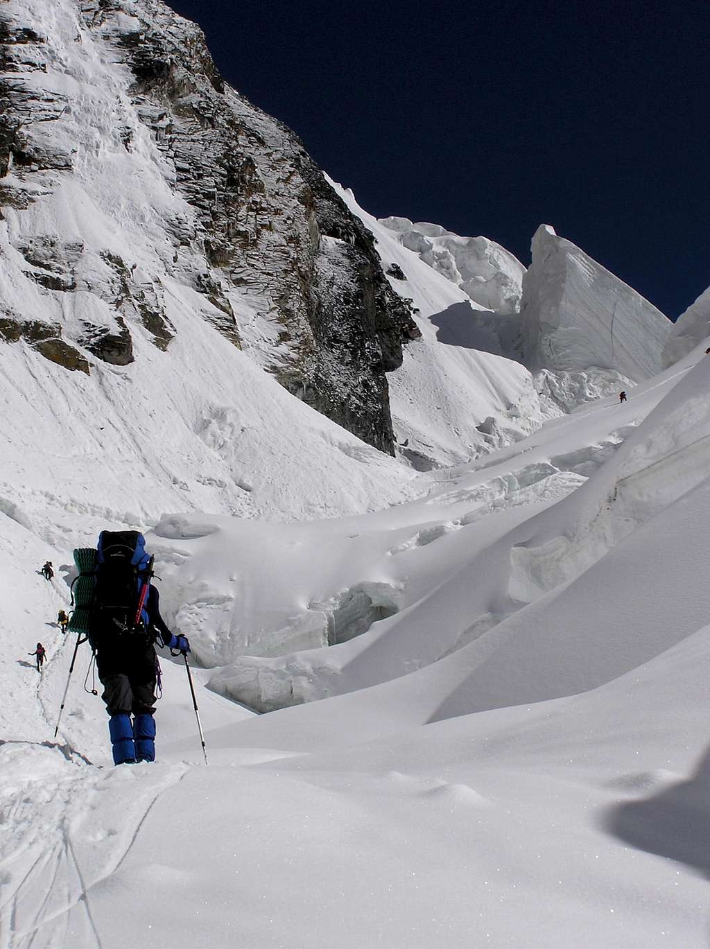 Climb to camp 2 on Khan Tengri's classic southern route
