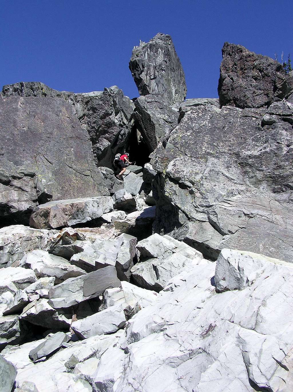 Scrambling toward unnamed lake