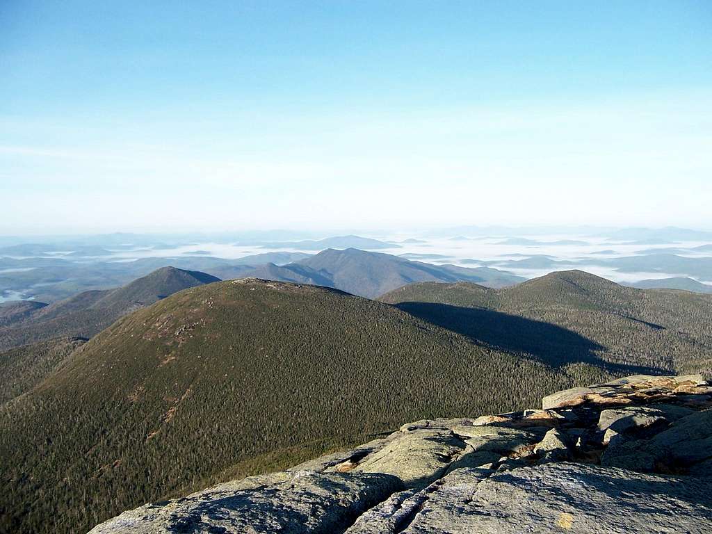 View over the western Great Range  to the central Adirondacks