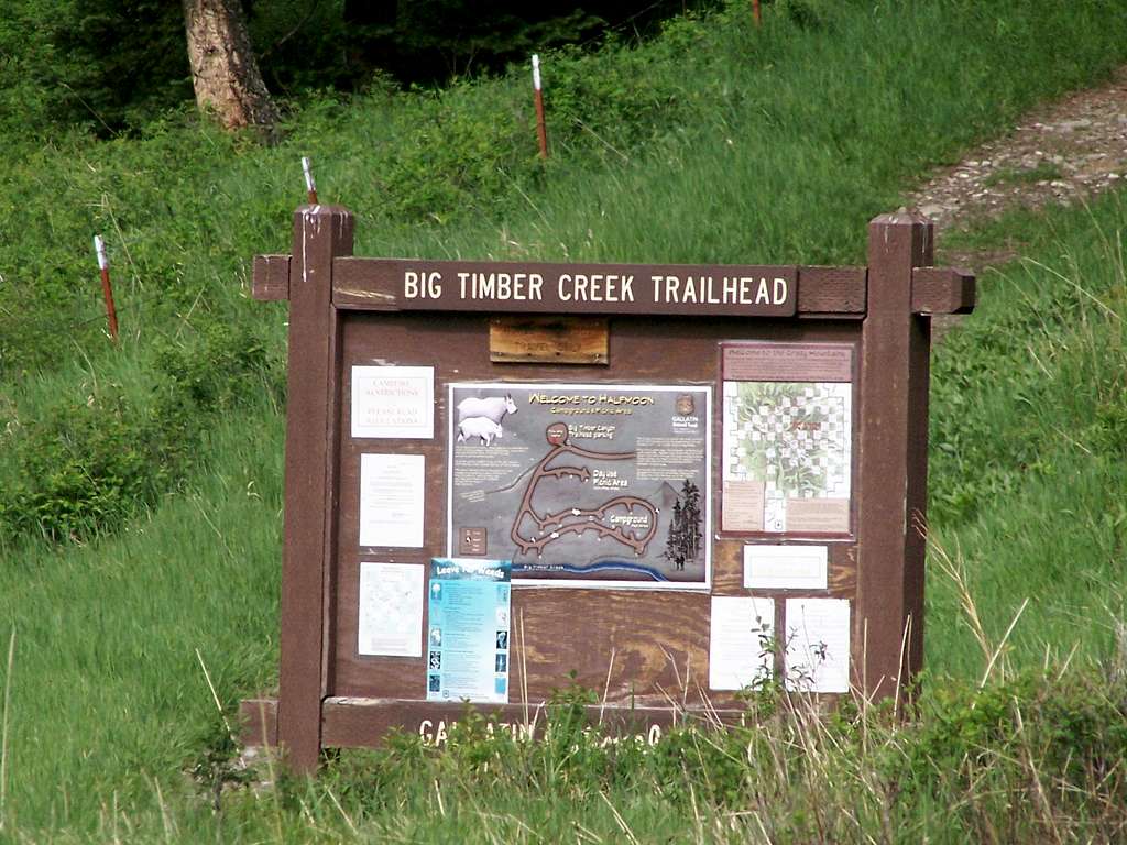 Big Timber Creek Trailhead Sign