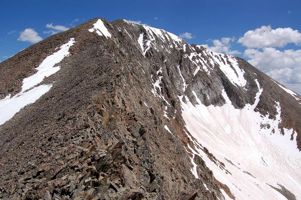 The final shattered slope on Mount Guyot