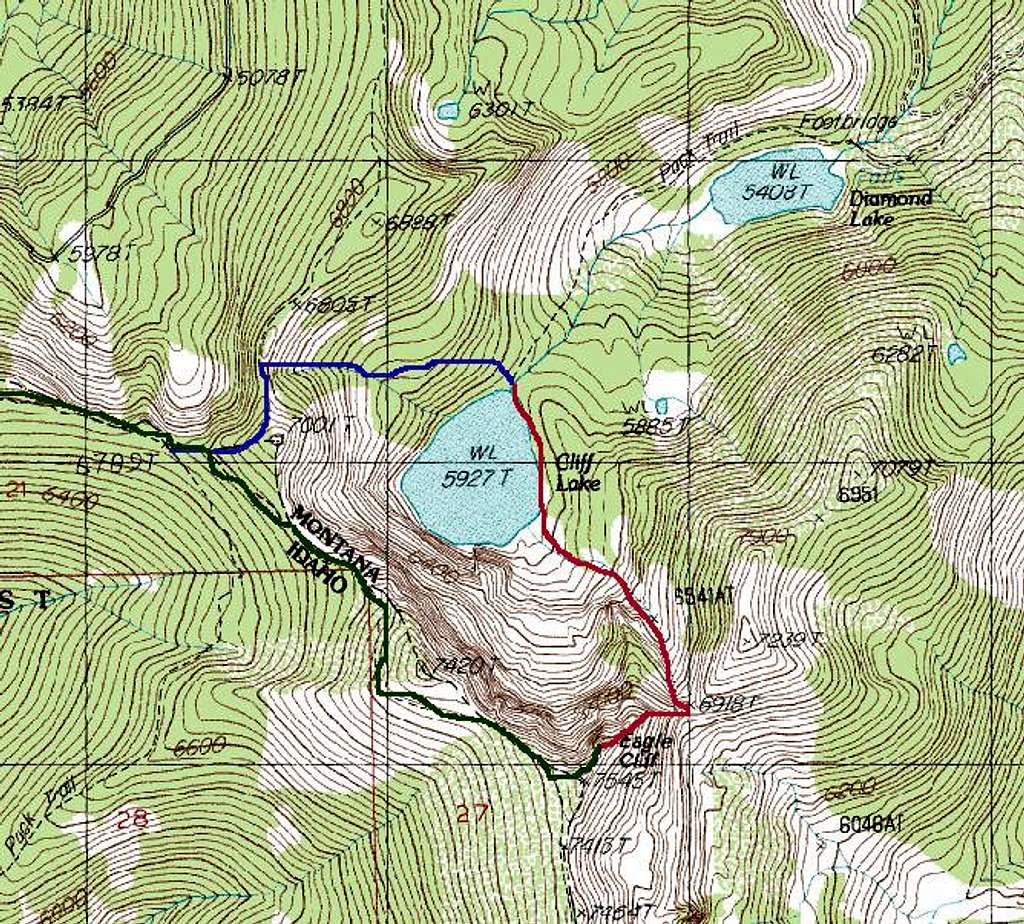 Eagle Cliff Peak Map