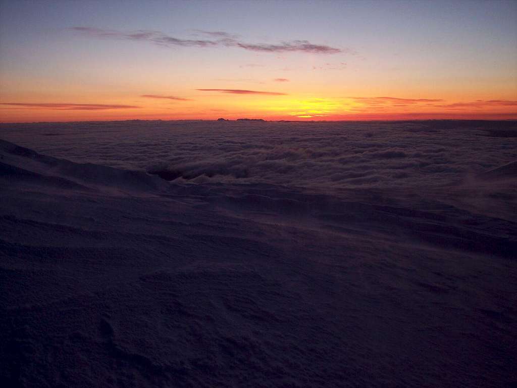 Sunrise from Liberty Ridge, Mt. Rainier