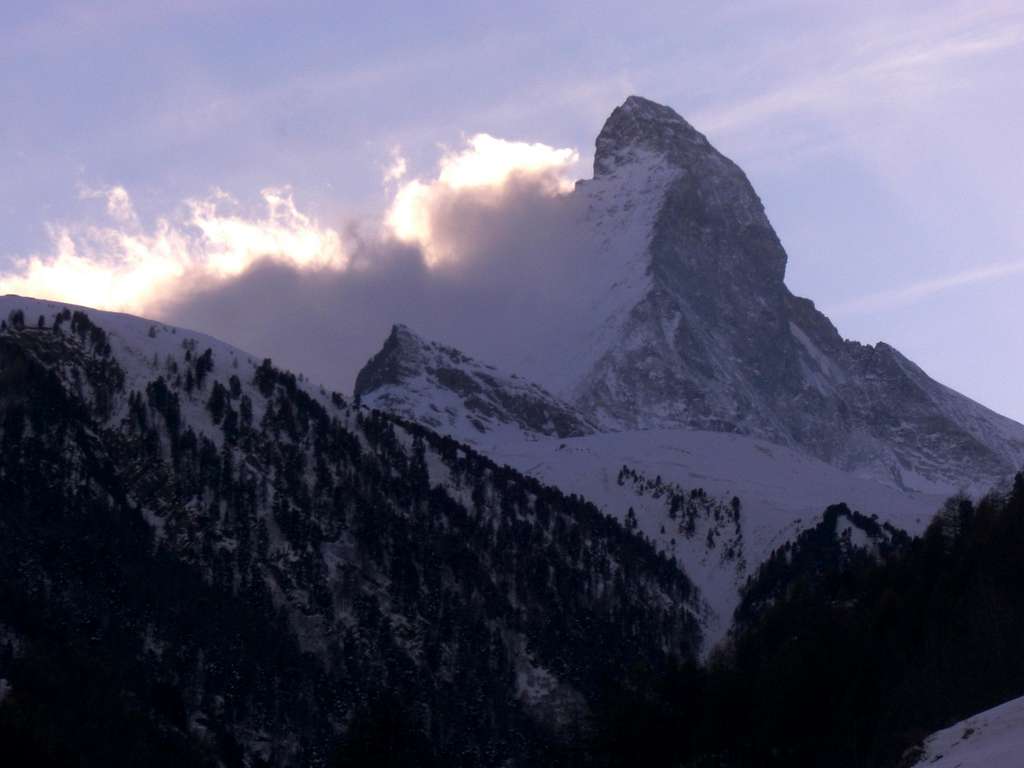 Matterhorn NE face in the evening.