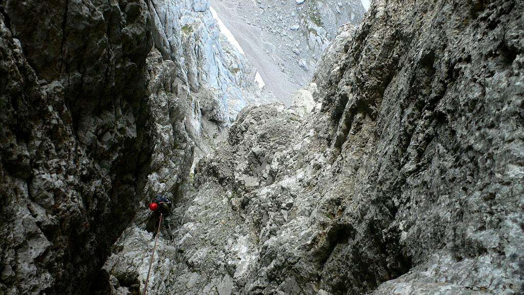 Abseiling to the Rinne