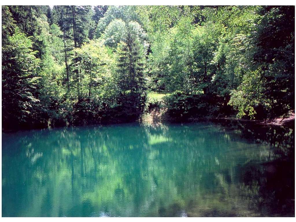 A blue pond ...
