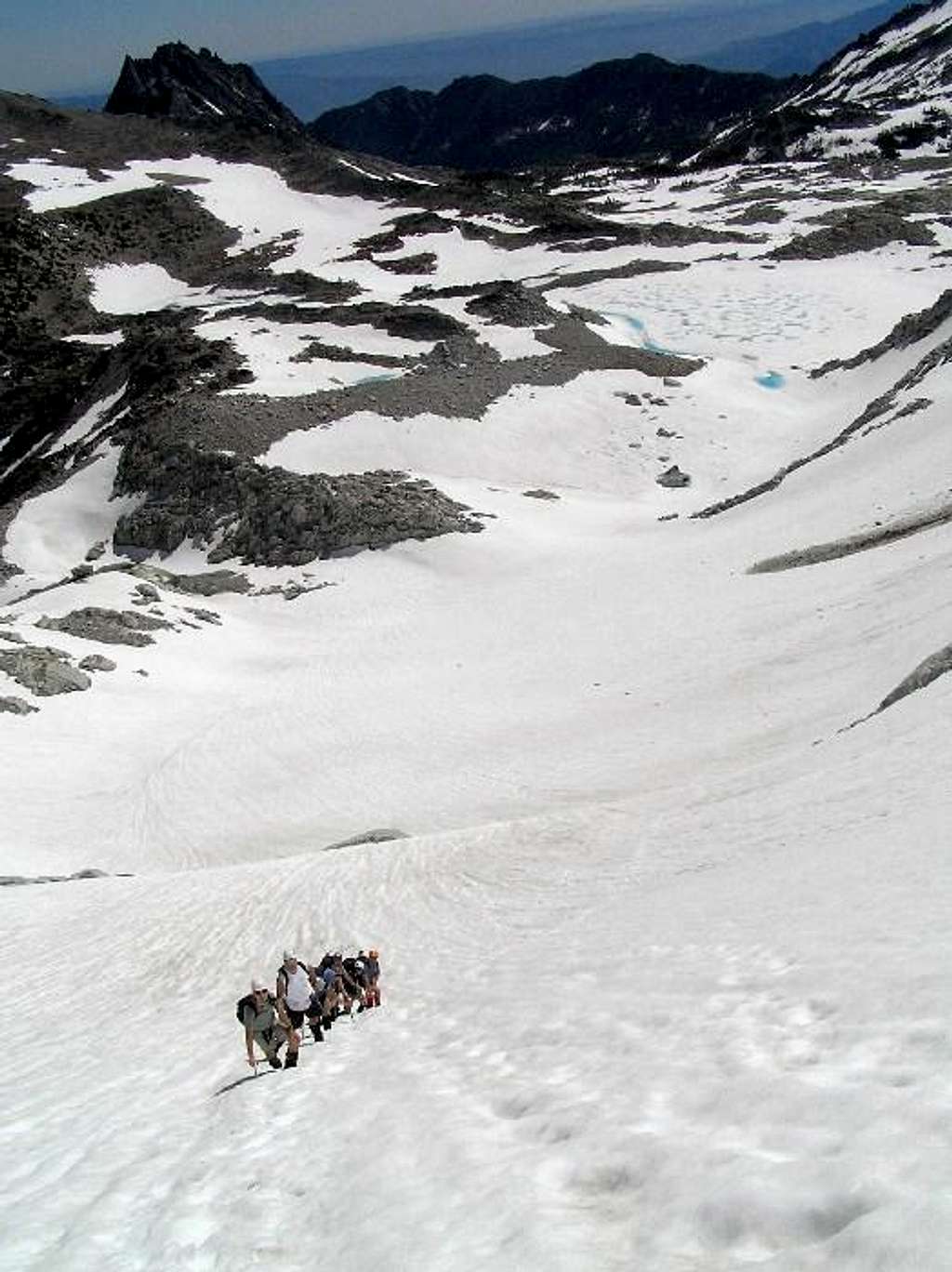 Ascending the Dragontail Glacier