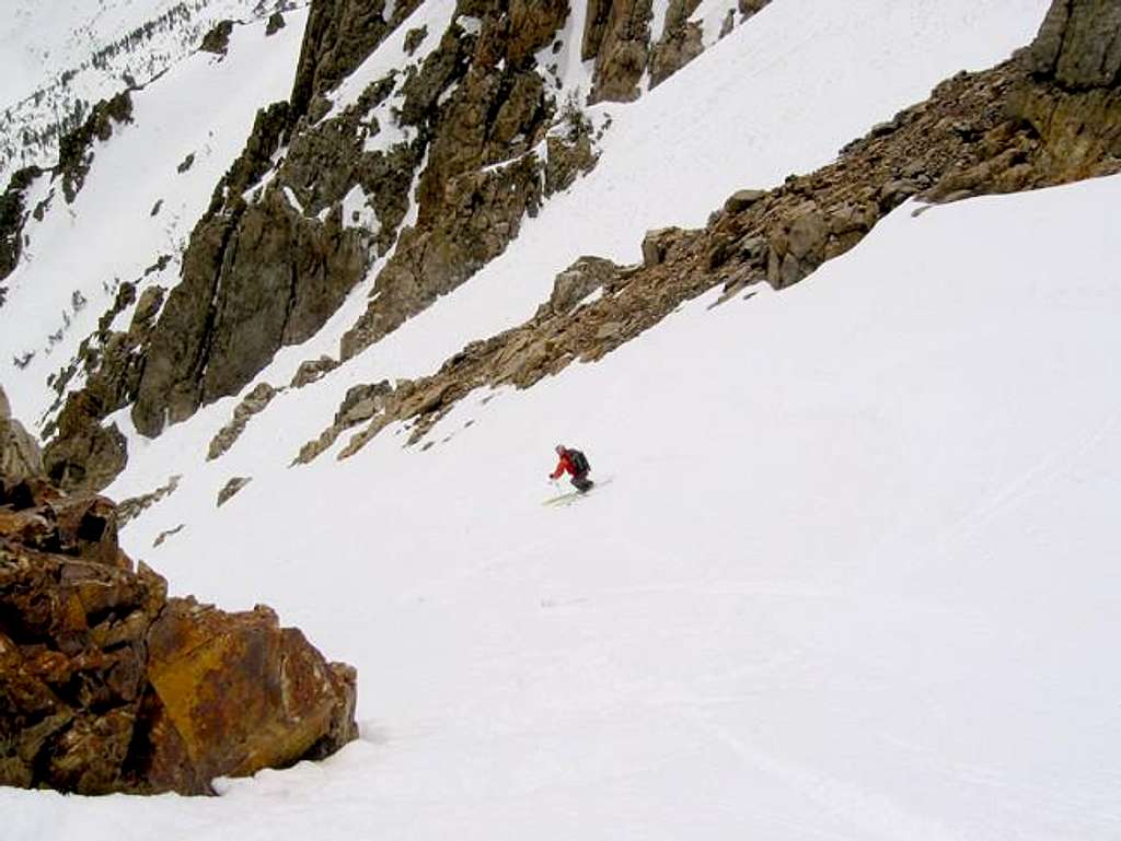  Skiing the south couloir of...
