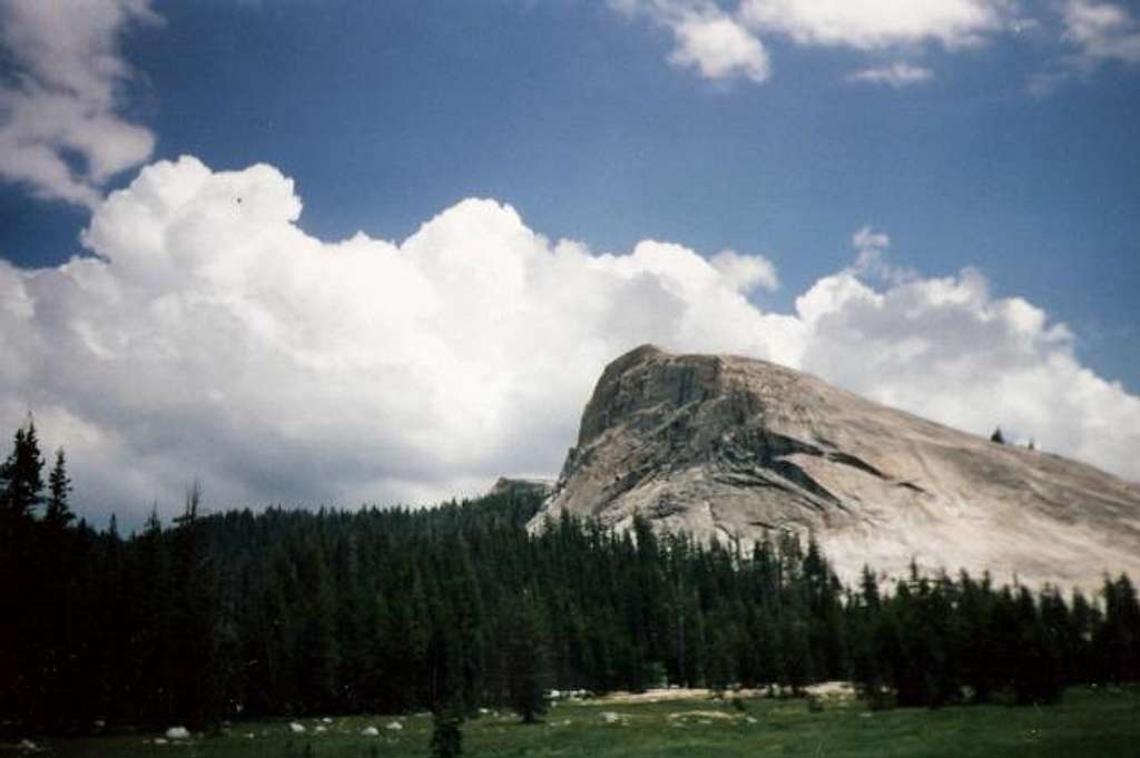 Clouds float over Lembert Dome