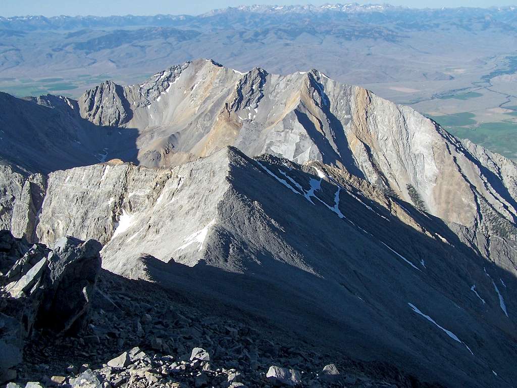 Looking down from Borah Peak