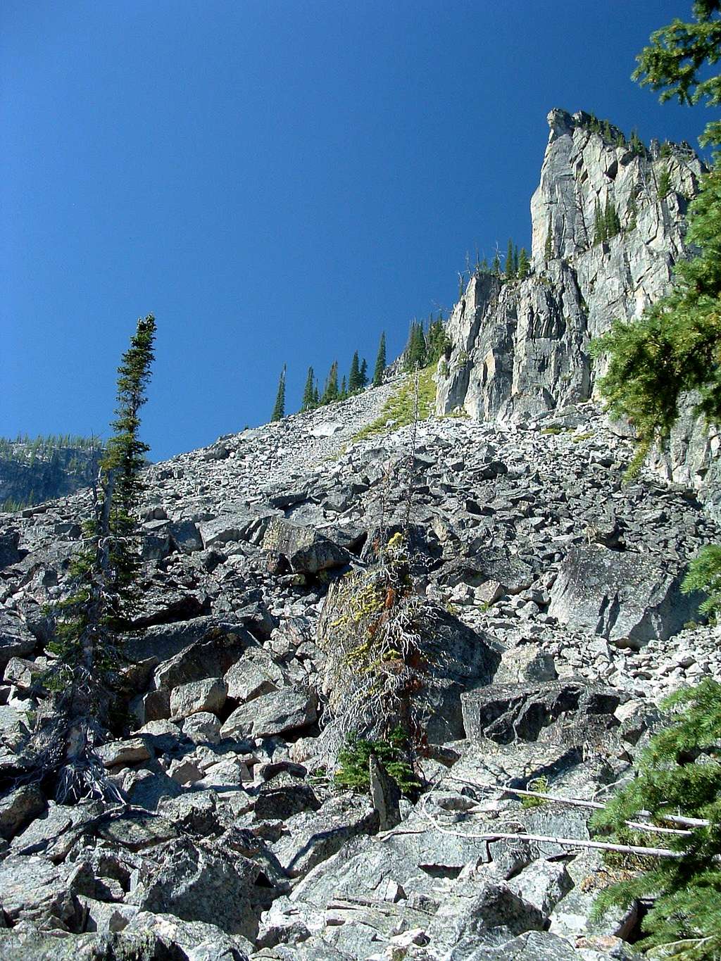 Ascent Route Along Buttress