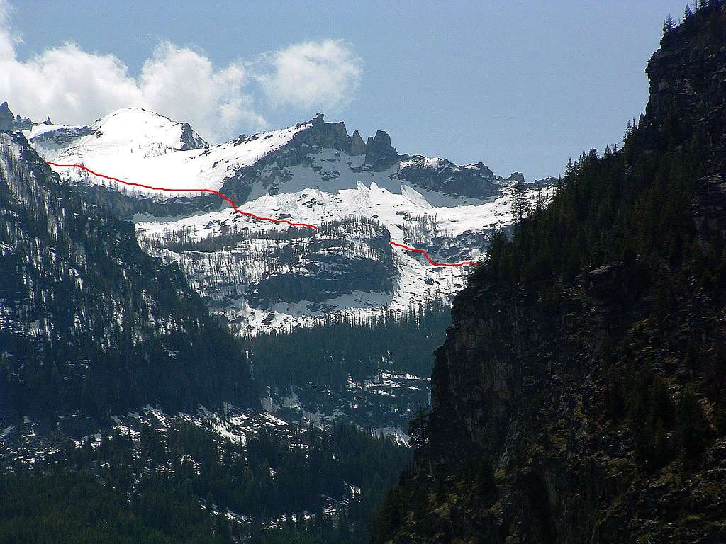 Climbing Route to Saddle