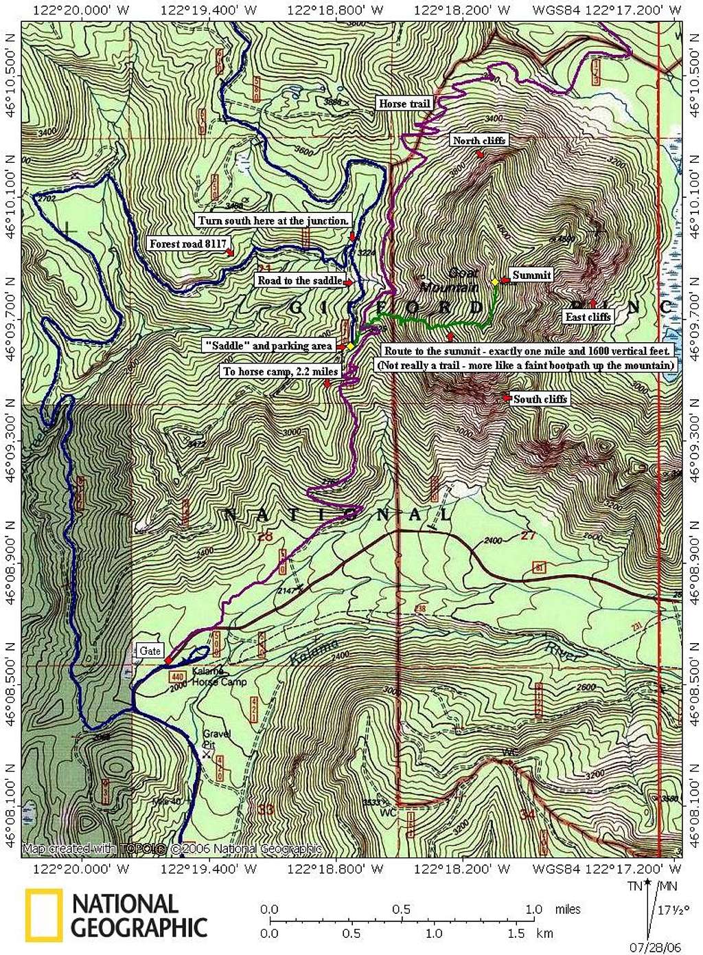 Goat Mountain trail map