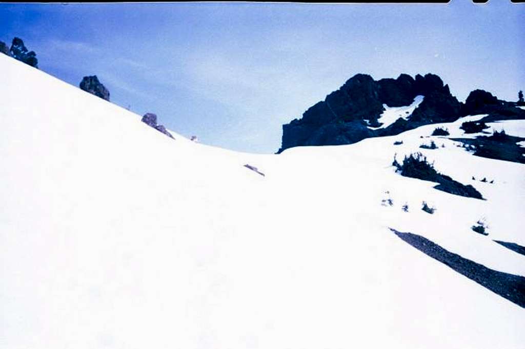 Looking up at the summit from...