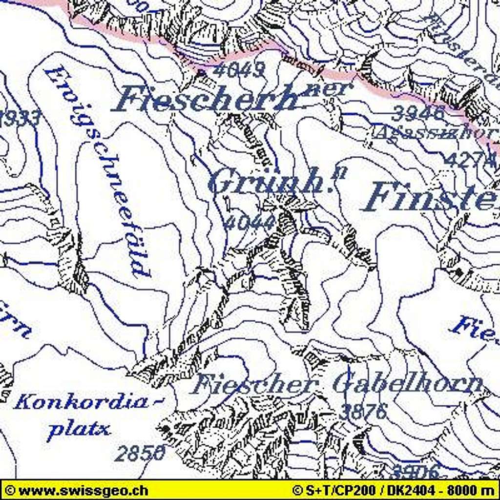 Map of Gross Gruenhorn with...