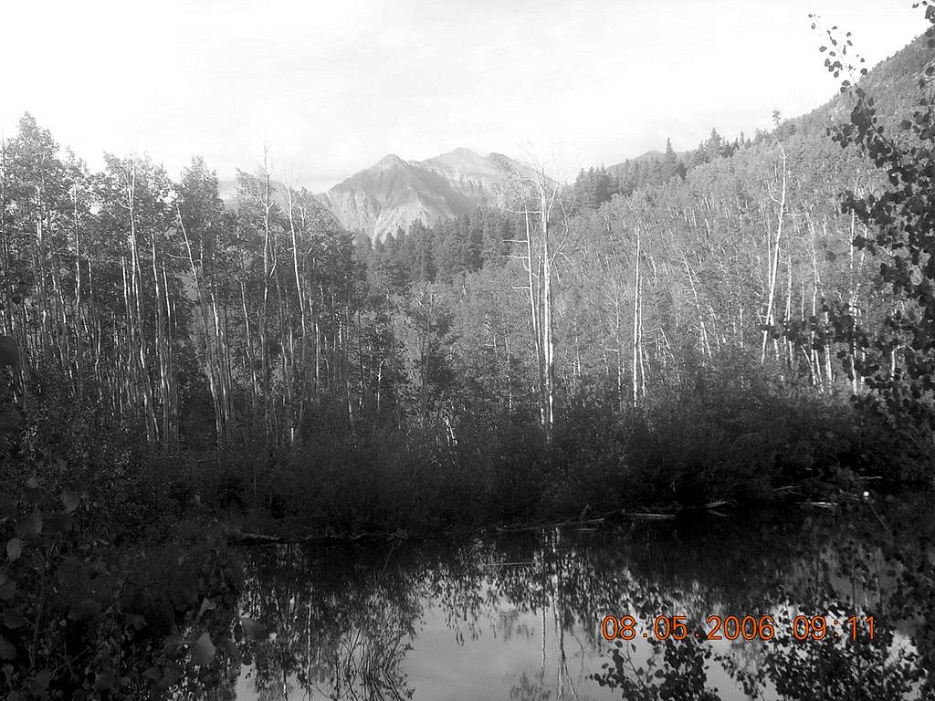 Elbert Black and White from Nearby Pond