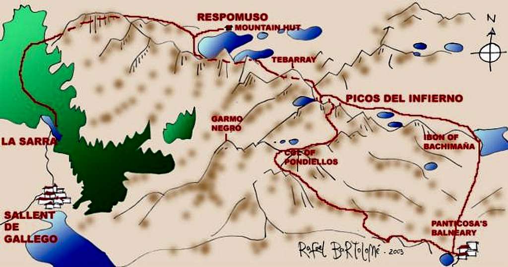 Sketch of routes for Picos...