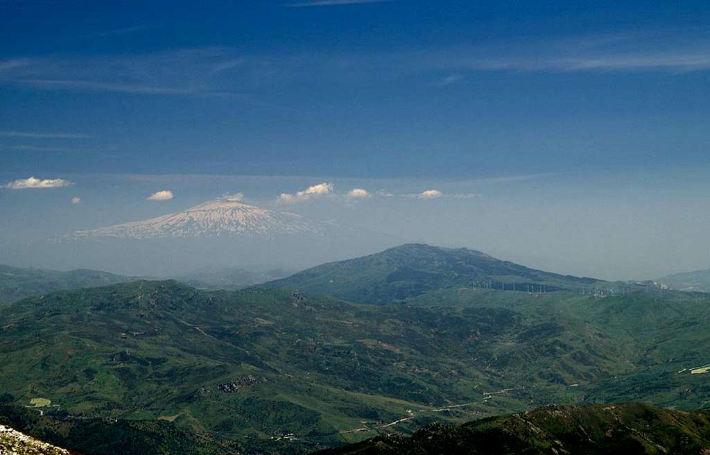 Monte Etna hovering above Monte Sambughetti