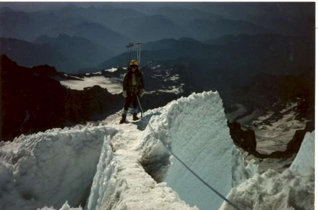 Coming down the DC route on Mt. Rainier,  August 1986